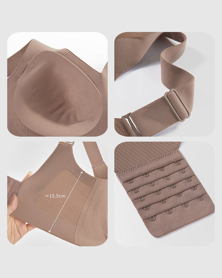 Women's Solid Color Four Rows Adjustable Wireless Bra