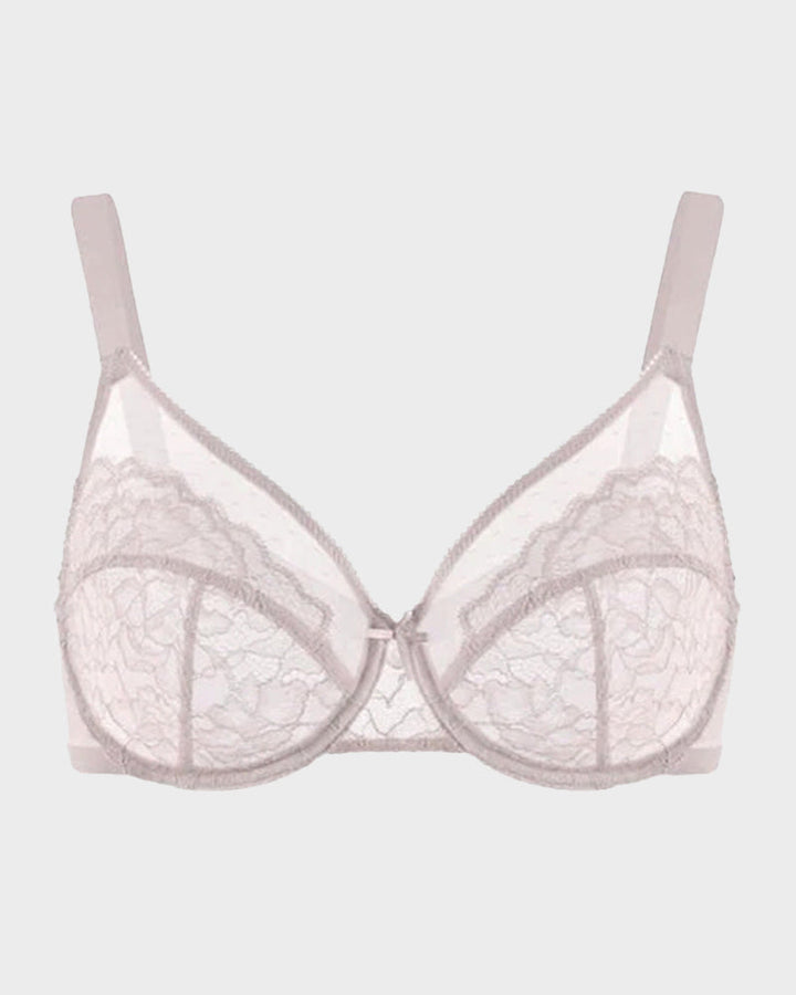 Full Coverage Lace Minimizer Bra - Petal