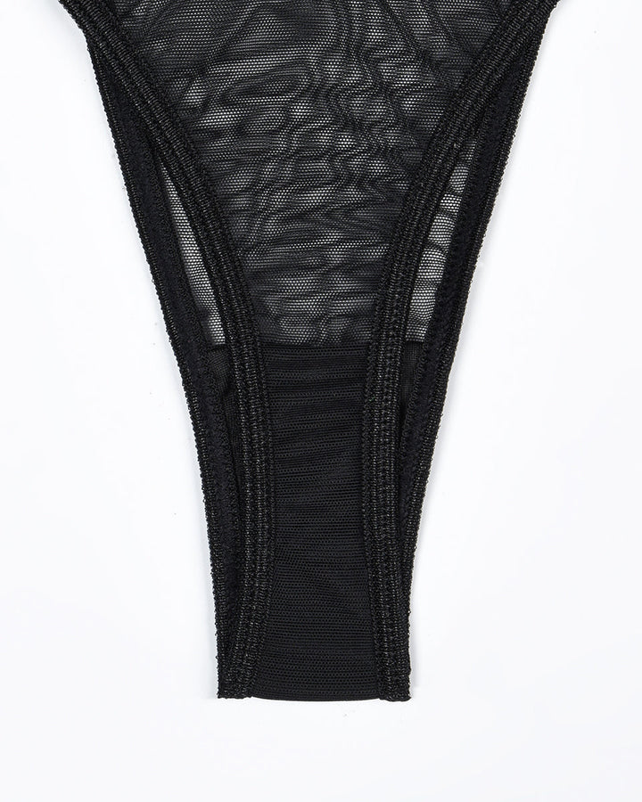 4 Piece Sheer Mesh Bra and Thong Set