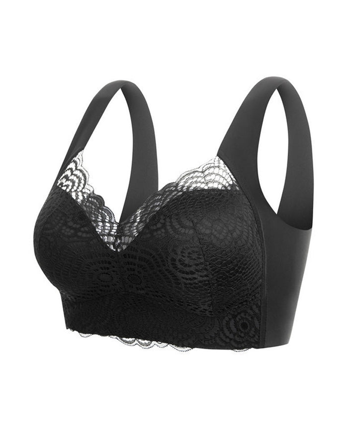 Full-Figure Seamless Lace Cut-Out Bra