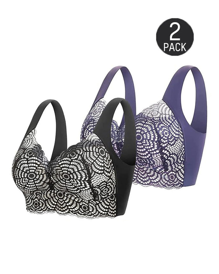 Full-Figure Seamless Lace Cut-Out Bra